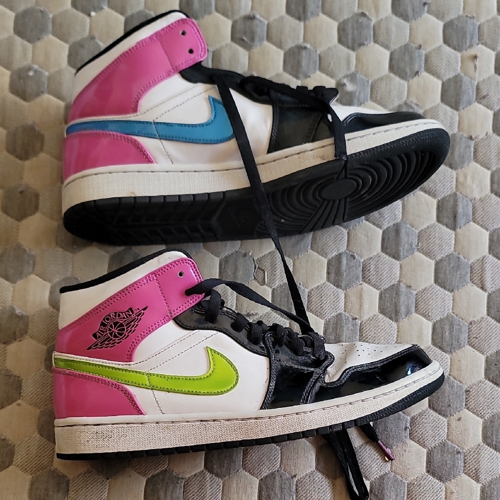Jordan Pink and Green High-Tops